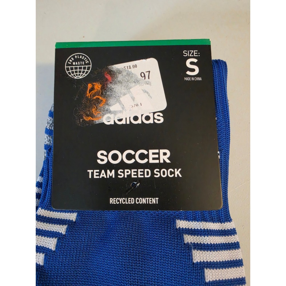 Adidas Team Speed 3 Soccer OTC‎ Socks Blue White Over The Calf Small 5153860B